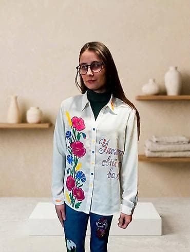 Авторська сорочка з ручним розписом «У кожного свій код волі» ✨ 🌿 на lalafo.ua Авторська сорочка з ручним розписом «У кожного свій код волі» ✨ 🌿